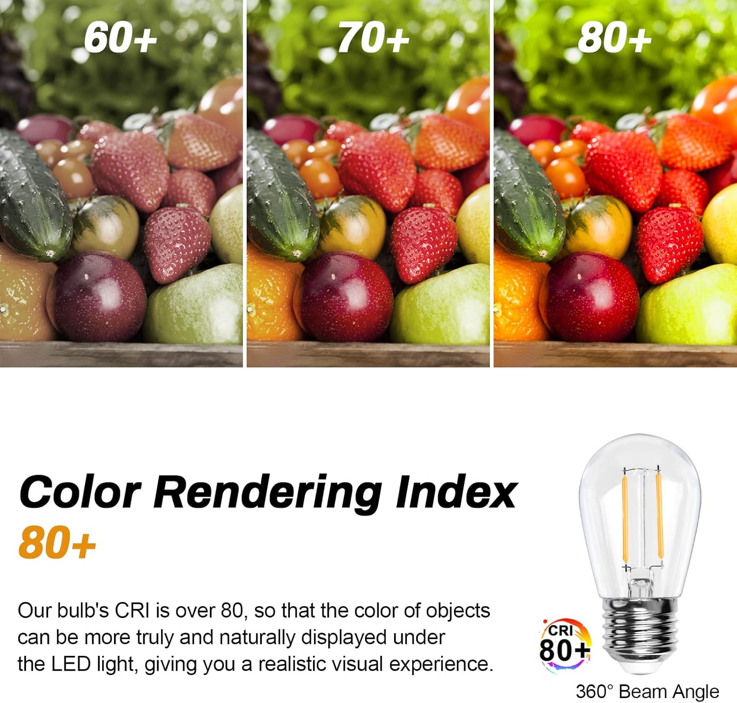 Thumbnail 6 de BRIMAX 25PACK 2W S14 LED Outdoor Edison Bulbs (E27) – Warm White 2700K, Non-Dimmable, Shatterproof Replacement for UK String Lights