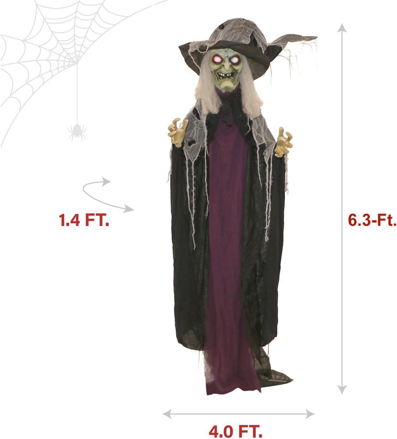 Thumbnail 6 de Haunted Hill Farm HHWITCH-27FLSA Life-Size Talking Witch Animatronic