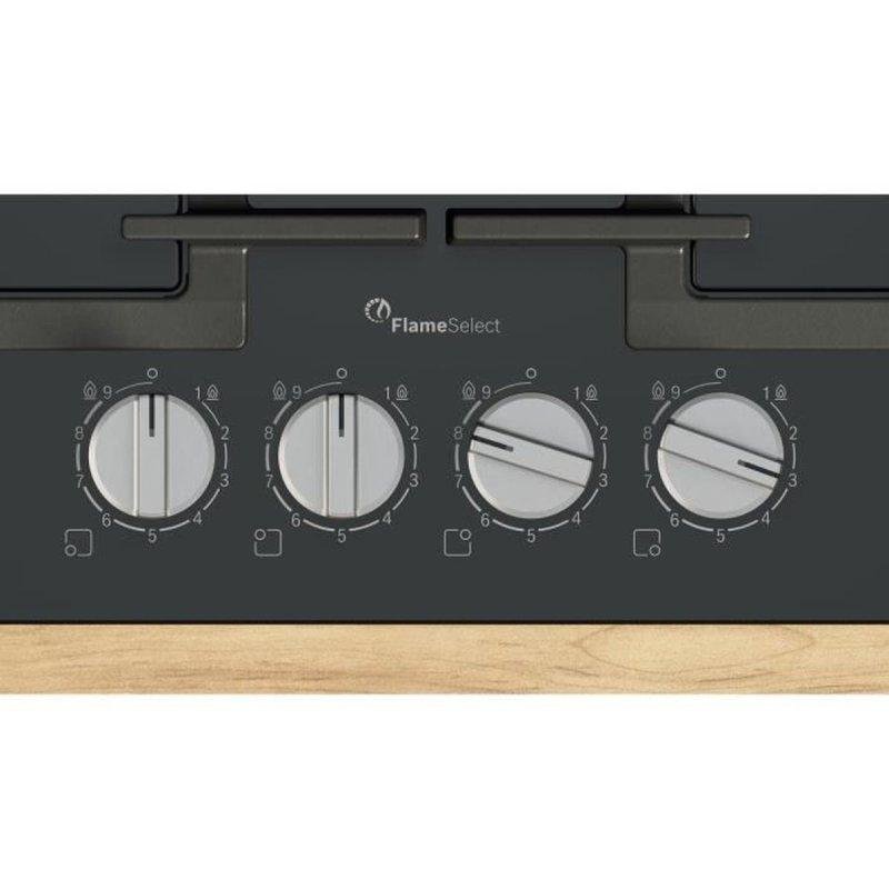 Detalle 2 de Bosch Serie 6 60 cm | Placa de gas encastrable con FlameSelect y cristal templado negro