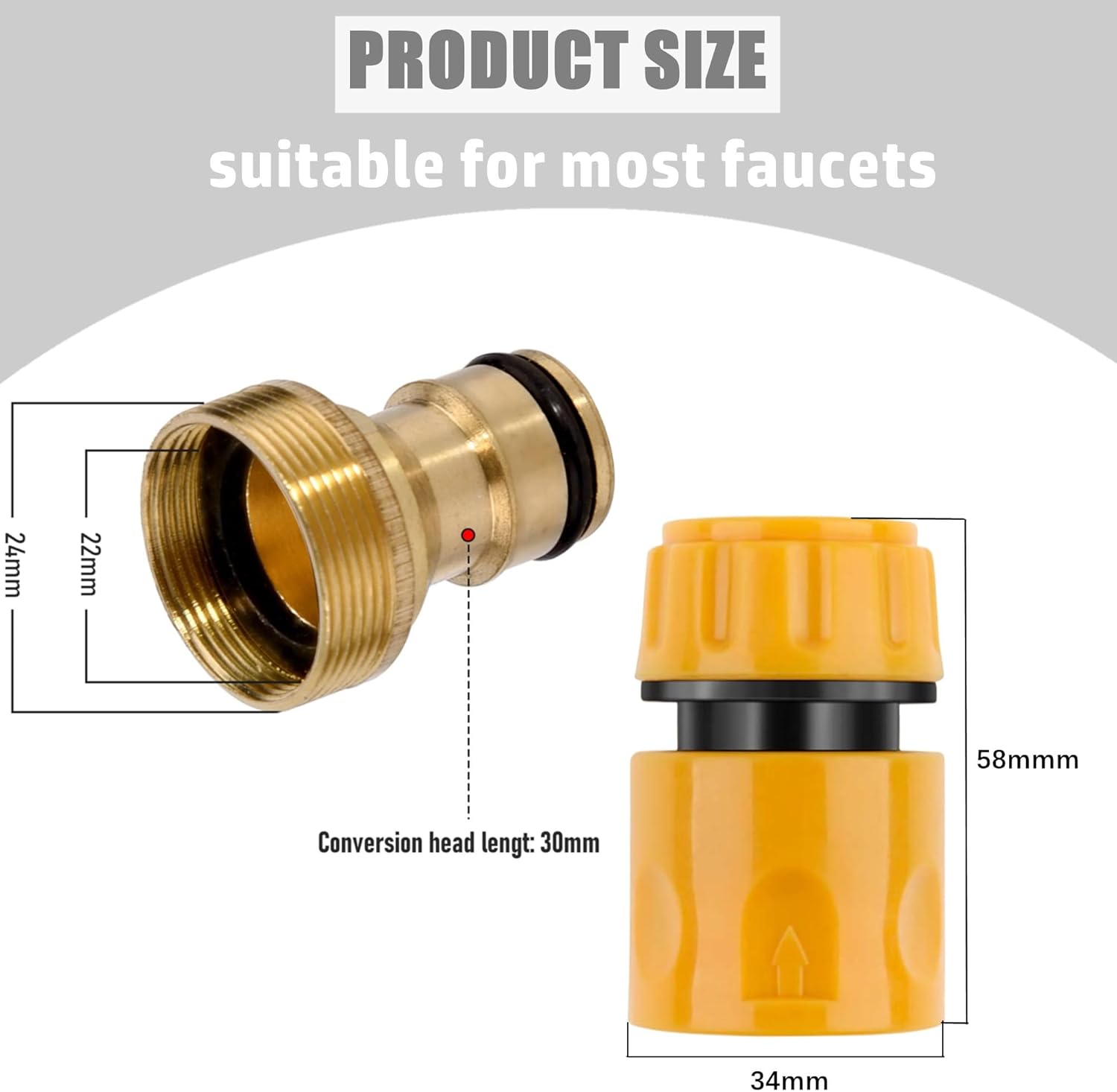 Detalle 2 de Universal Kitchen Mixer Tap Hose Connector & End Quick Connector