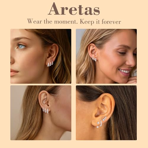Detalle de Aretas sterling silver earrings set