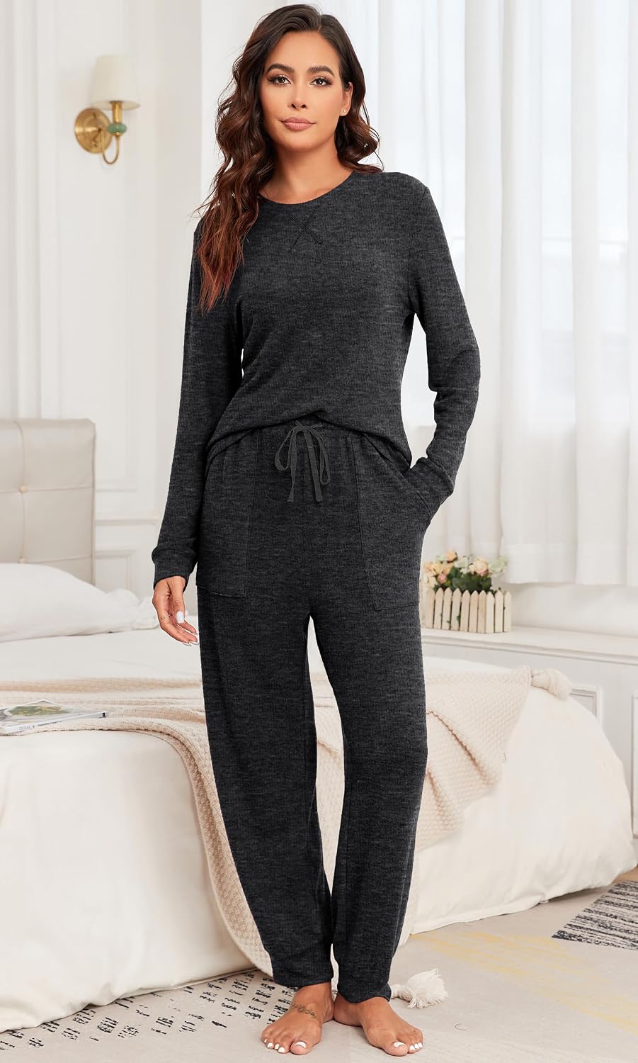 Detalle de PrinStory Womens Pajama Set 2-Piece loungewear