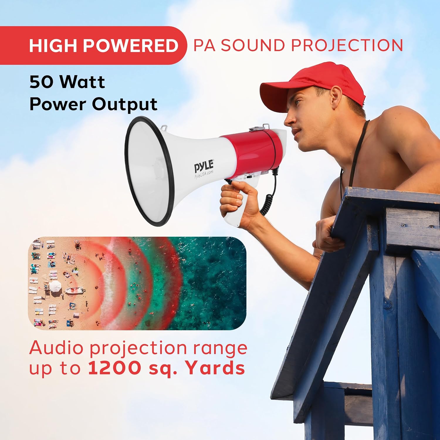 Detalle 2 de Pyle Megaphone Speaker with Siren