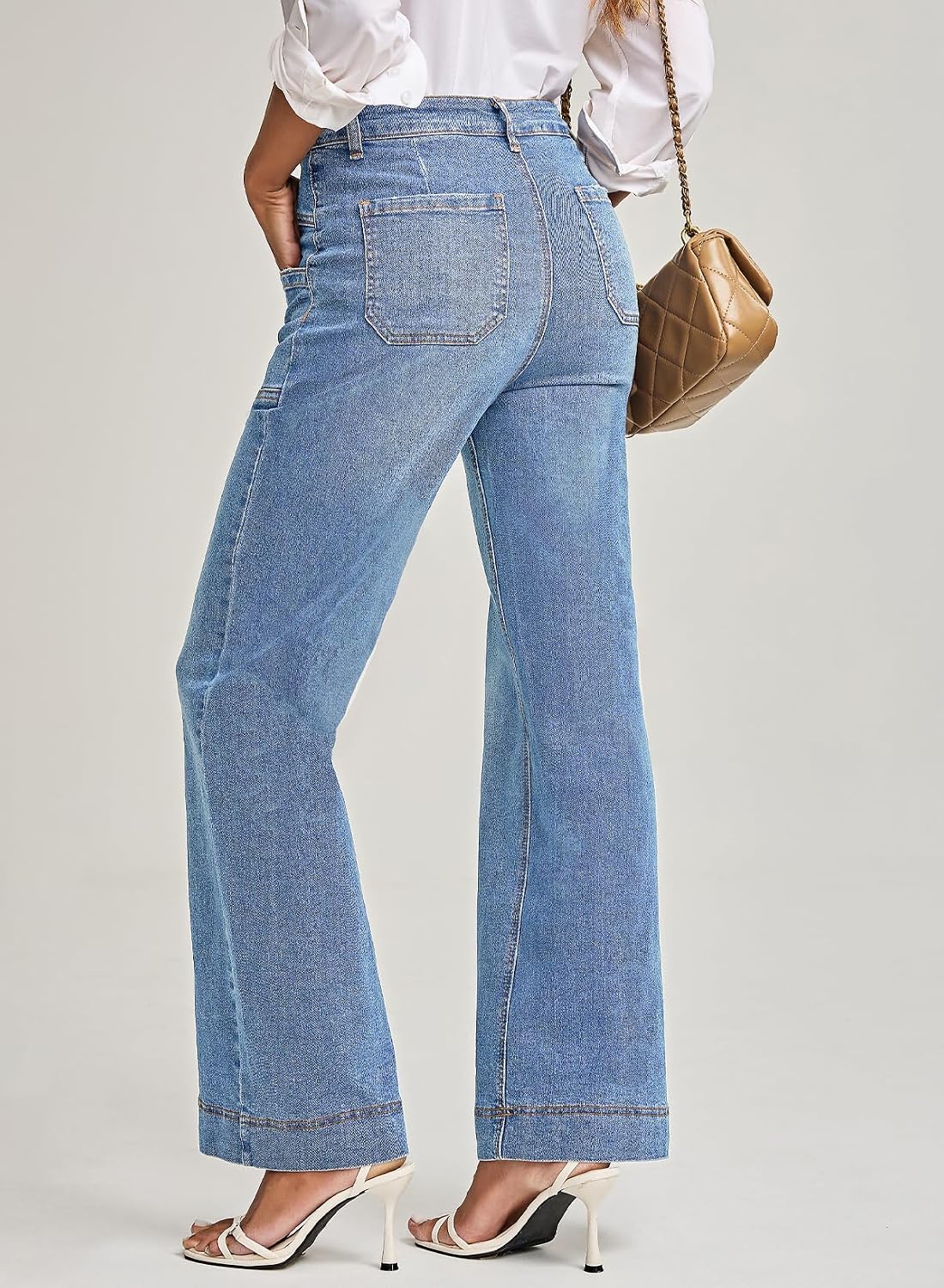Detalle 2 de EVALESS Womens Jeans Wide Leg High-Waisted 2025