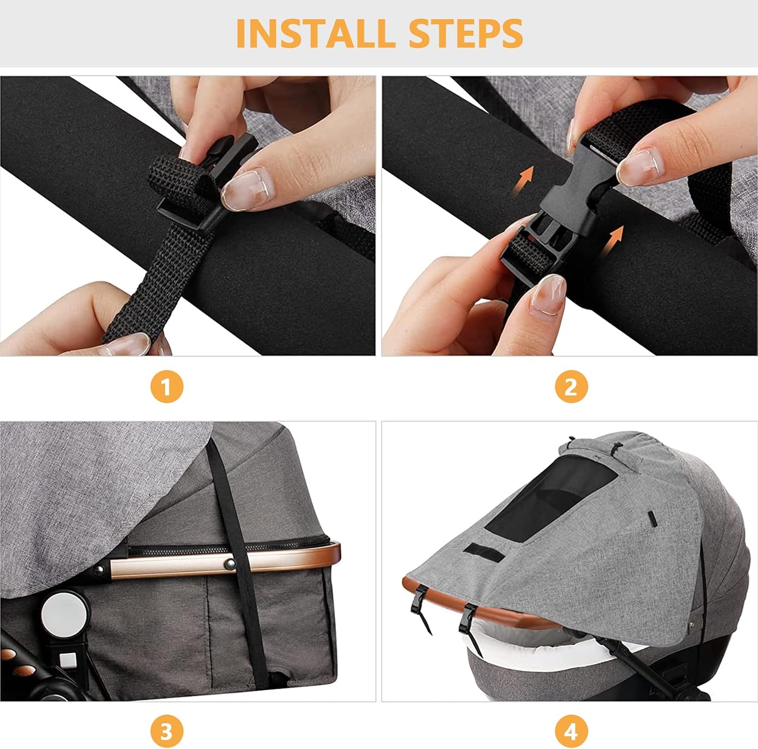 Detalle de CaiTang Parasole per Passeggino con lucernario e ali regolabili – protezione UV 50+