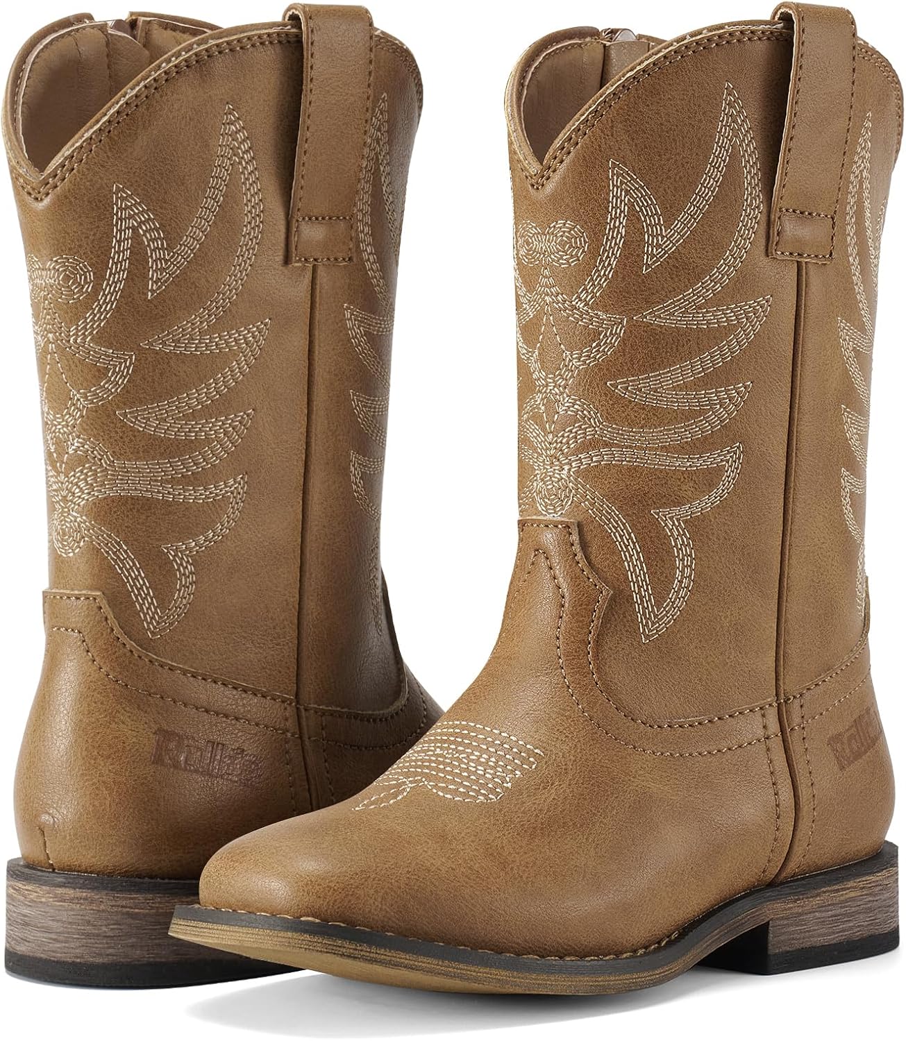 Thumbnail 5 de Rollda Kids Cowboy Boots for Boys & Girls: Western Square Toe with Easy Zip & Walking Heel