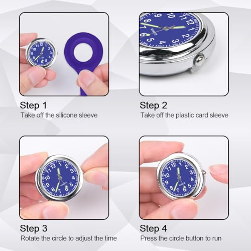 Detalle 2 de Vicloon Montre à Gousset d'infirmière – lot de 3 broches en silicone