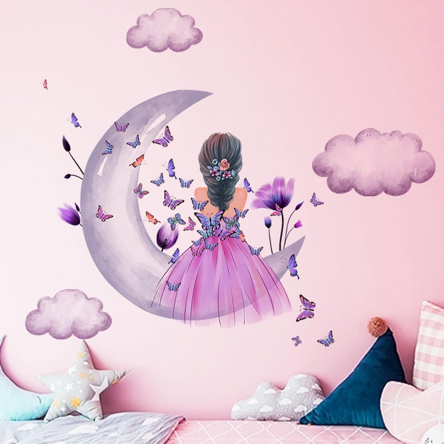 Thumbnail 5 de Butterfly Girl Wall Stickers 30x60cm 🦋