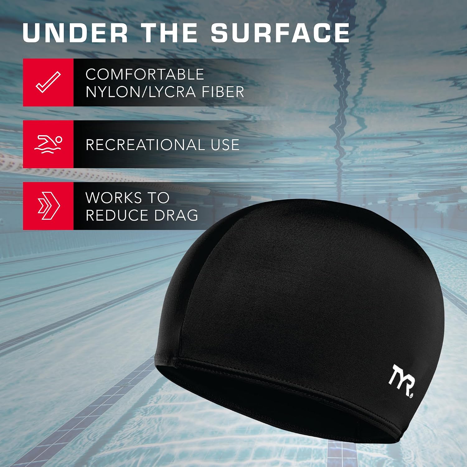 Thumbnail 2 de TYR Adult Lycra Swim Cap