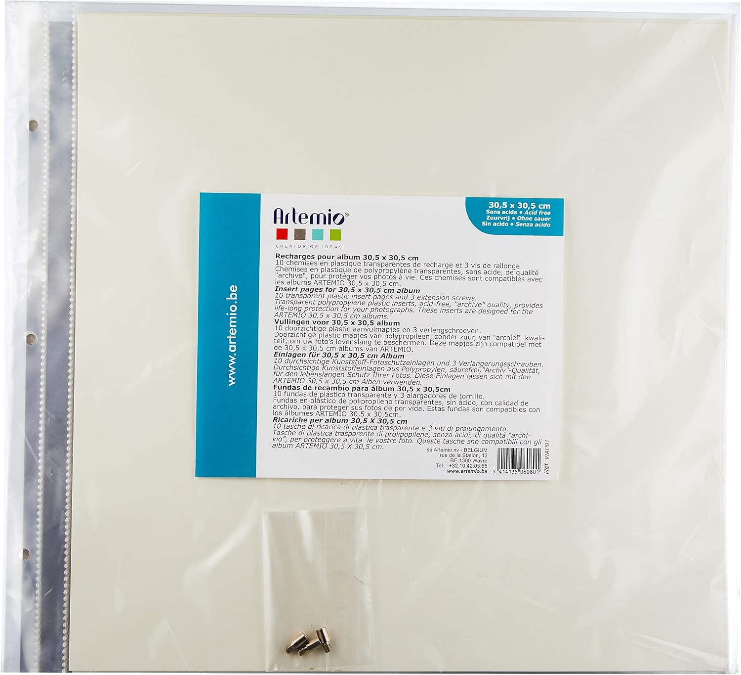 Detalle 2 de Artemio VIAP01 plastfickor för fotoalbum, 10-pack i polyester, 30,5 x 30,5 cm