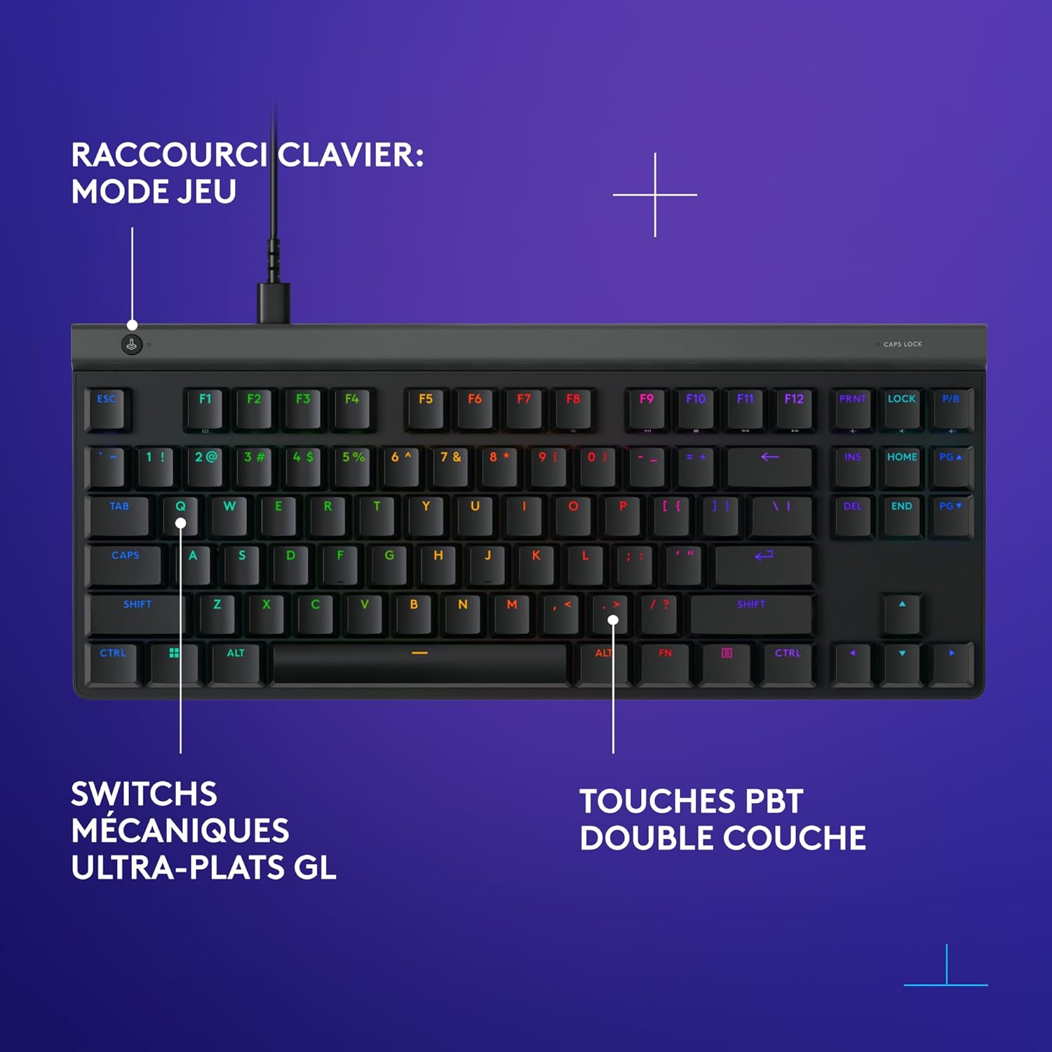 Thumbnail 6 de Logitech G G515 TKL — clavier gaming ultra-plat filaire AZERTY noir à touches PBT double couche et RVB personnalisable