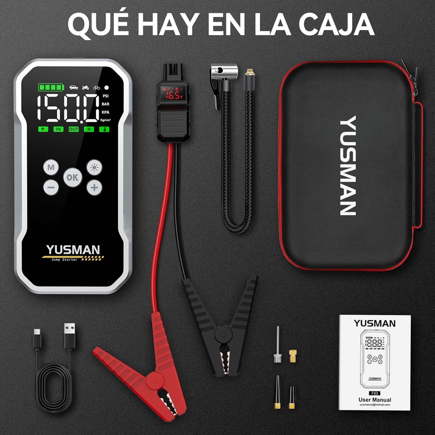 Thumbnail 5 de YUSMAN Arrancador de baterías 12V 7000A 15800mAh