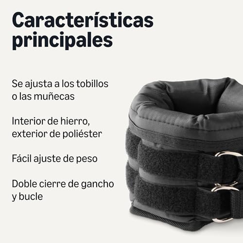 Detalle 2 de Amazon Basics Pesas ajustables para tobillo y muñeca (2x 1,13 kg) – para entrenamientos de fuerza y condicionamiento