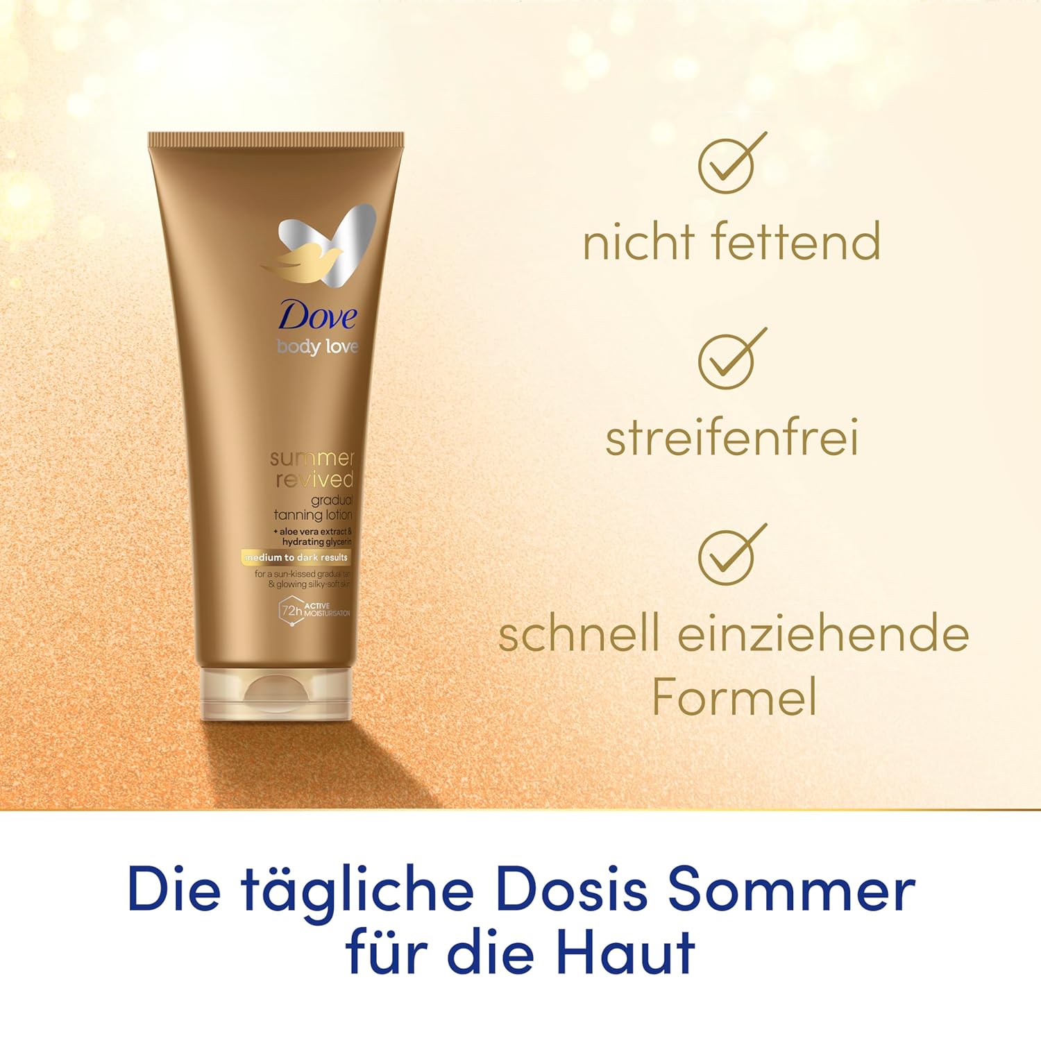 Thumbnail 4 de Dove Selbstbräunungslotion Summer Revived für helle bis mittlere Hauttypen – stufenweise Bräune, natürliches Finish, 2×200 ml
