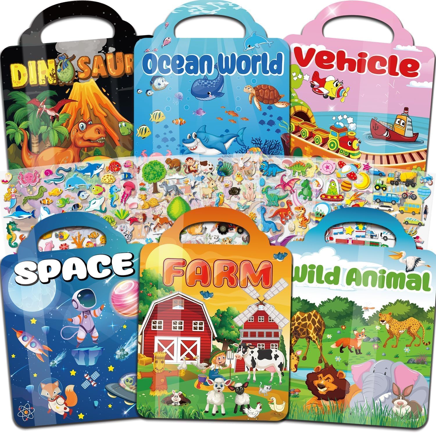 Detalle de Kalysky 6 Pack Reusable Sticker Book 300+ stickers