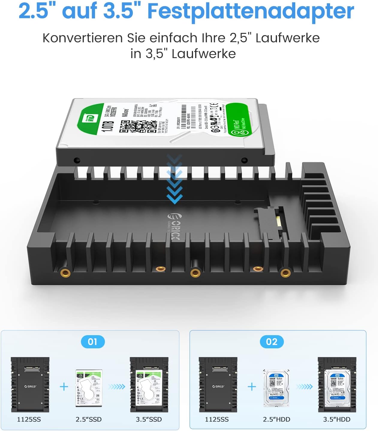 Detalle 2 de ORICO 2,5 auf 3,5 Festplattenadapter