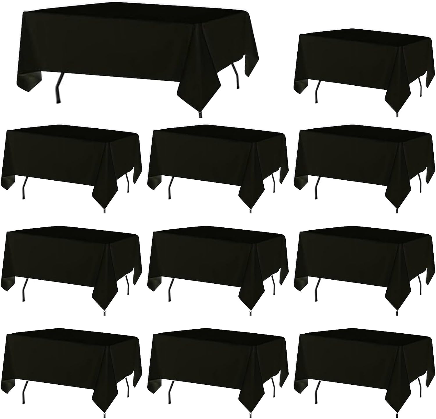 Detalle de 10-Pack Black 60x126 Inch Tablecloths for 8-Foot Rectangular Tables