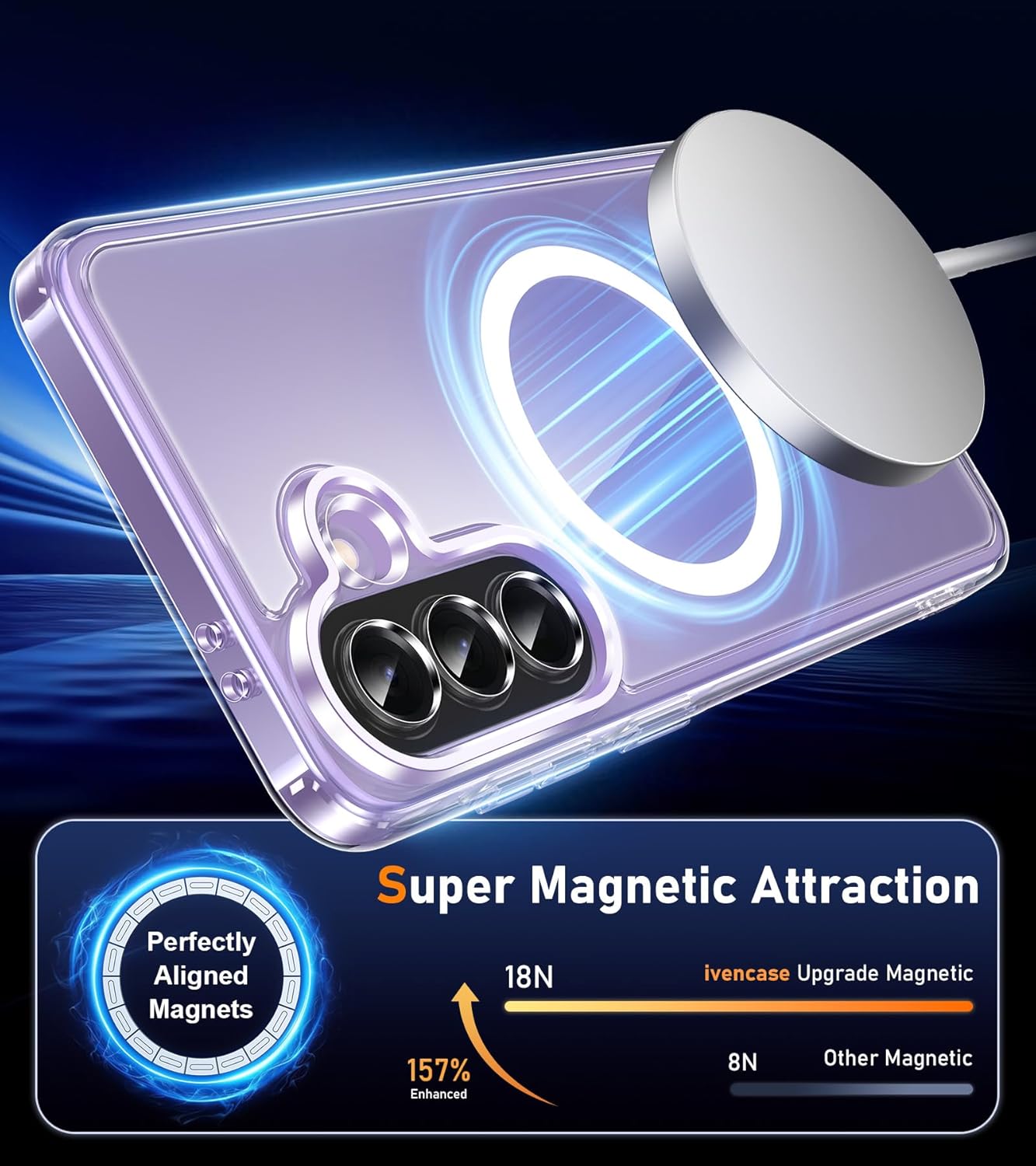 Thumbnail 3 de Opkiegrn Samsung Galaxy A37 5G Case with 2 HD Screen Protectors – MagSafe Compatible, Clear, Shockproof & Camera Protected