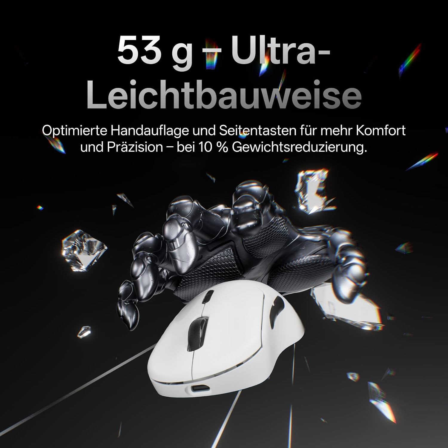 Detalle de Rapoo VT3 Gen-2 Gaming Maus Kabellose – Ultraleicht, Präzisionssensor und lange Akku-Laufzeit