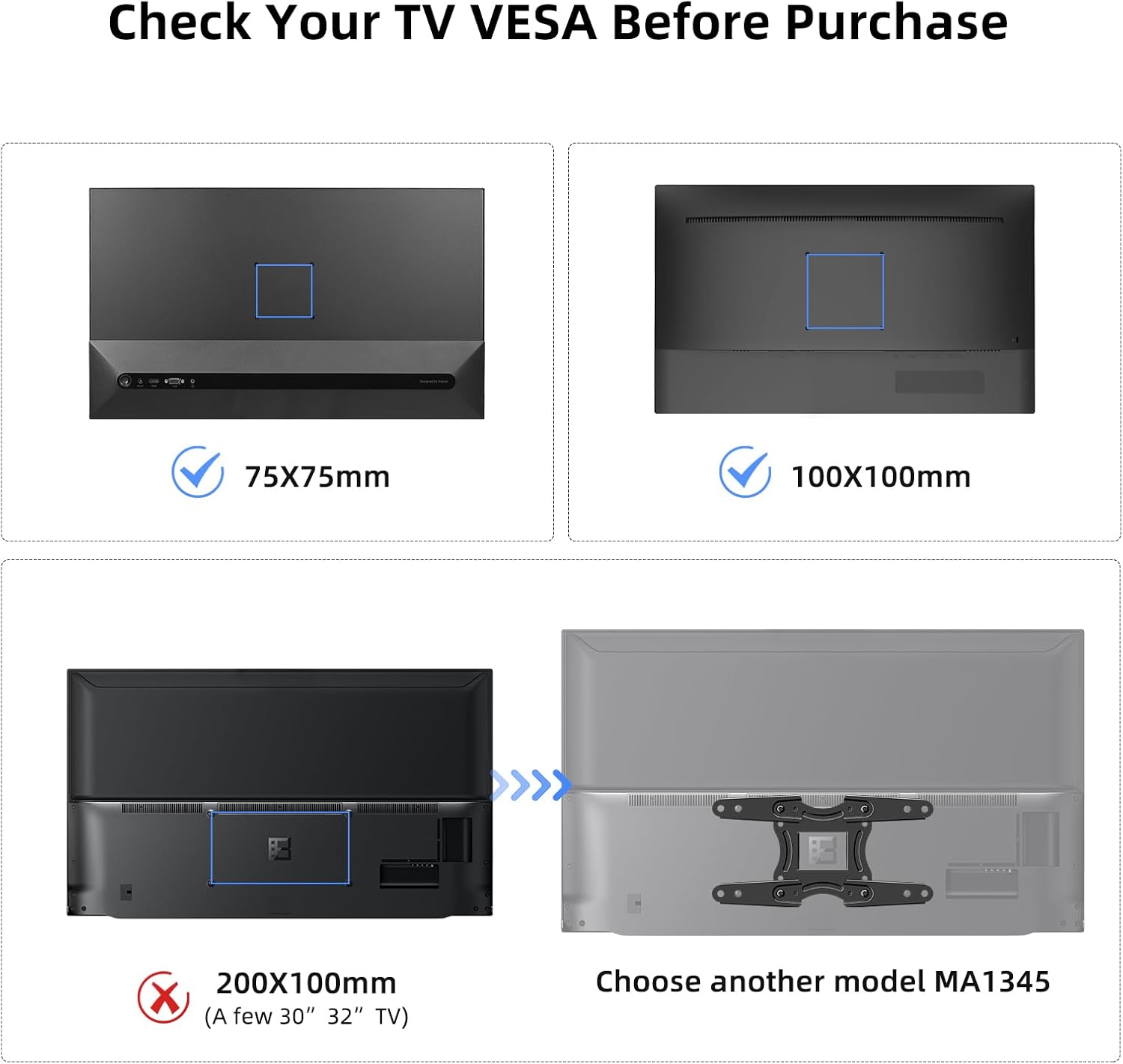 Detalle 2 de suptek MA2720 TV Wandhalterung 15–32 Zoll