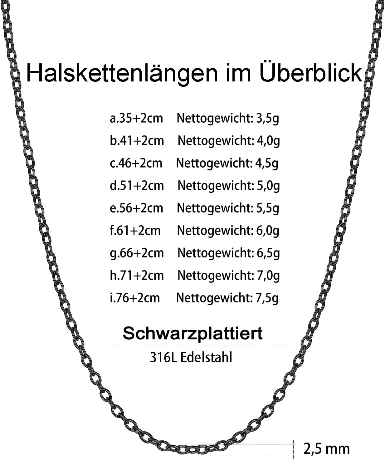 Thumbnail 5 de Suplight Gliederkette Damen ohne Anhänger aus Edelstahl 316L – Charm Choker Kette mit Verlängerung