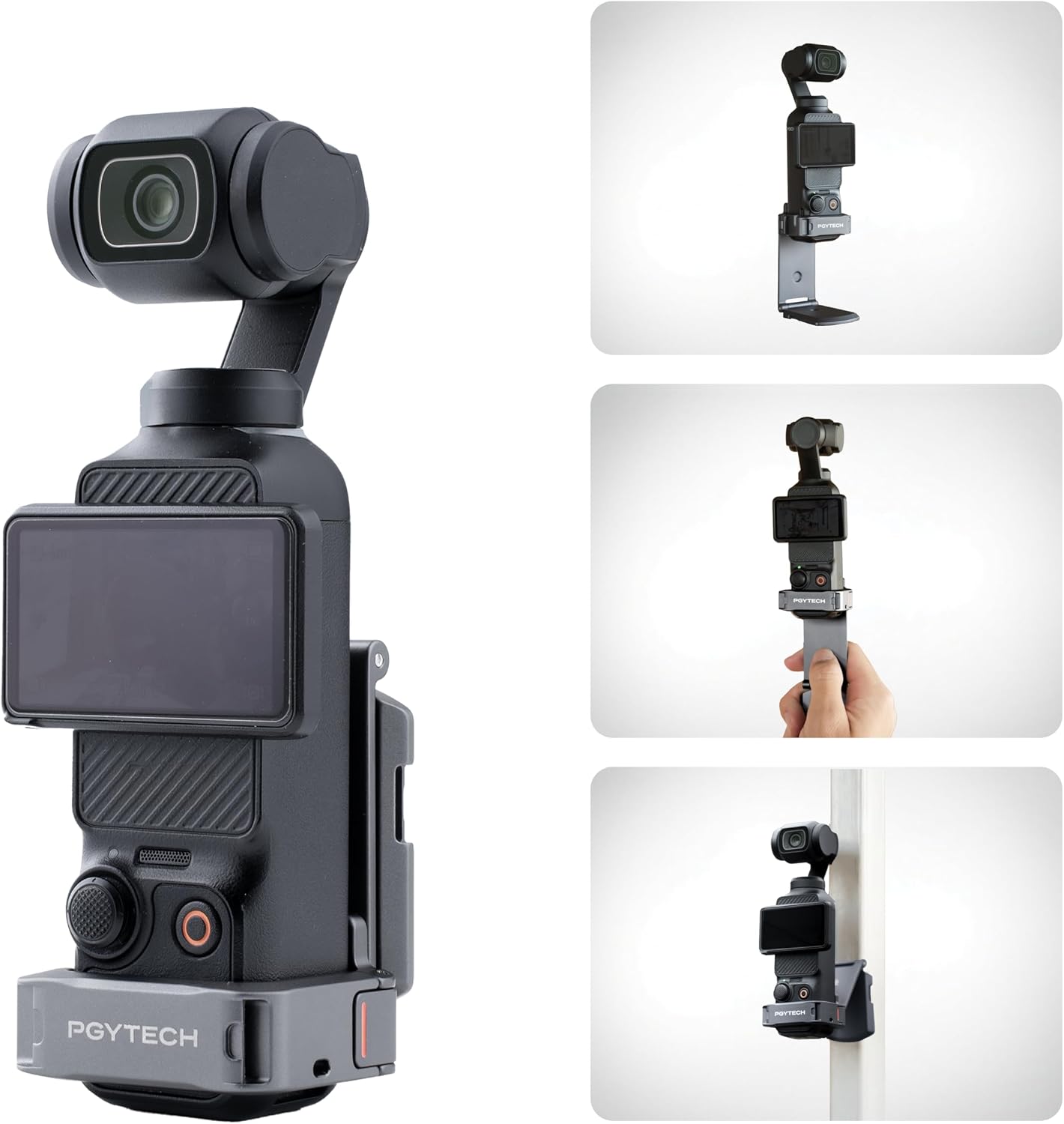 Detalle de PGYTECH Magnetischer Erweiterungsadapter für DJI Osmo Pocket 3/4/4P – Aluminiumrahmen, Arca-Swiss, Kälteschuh, 40N Halterung