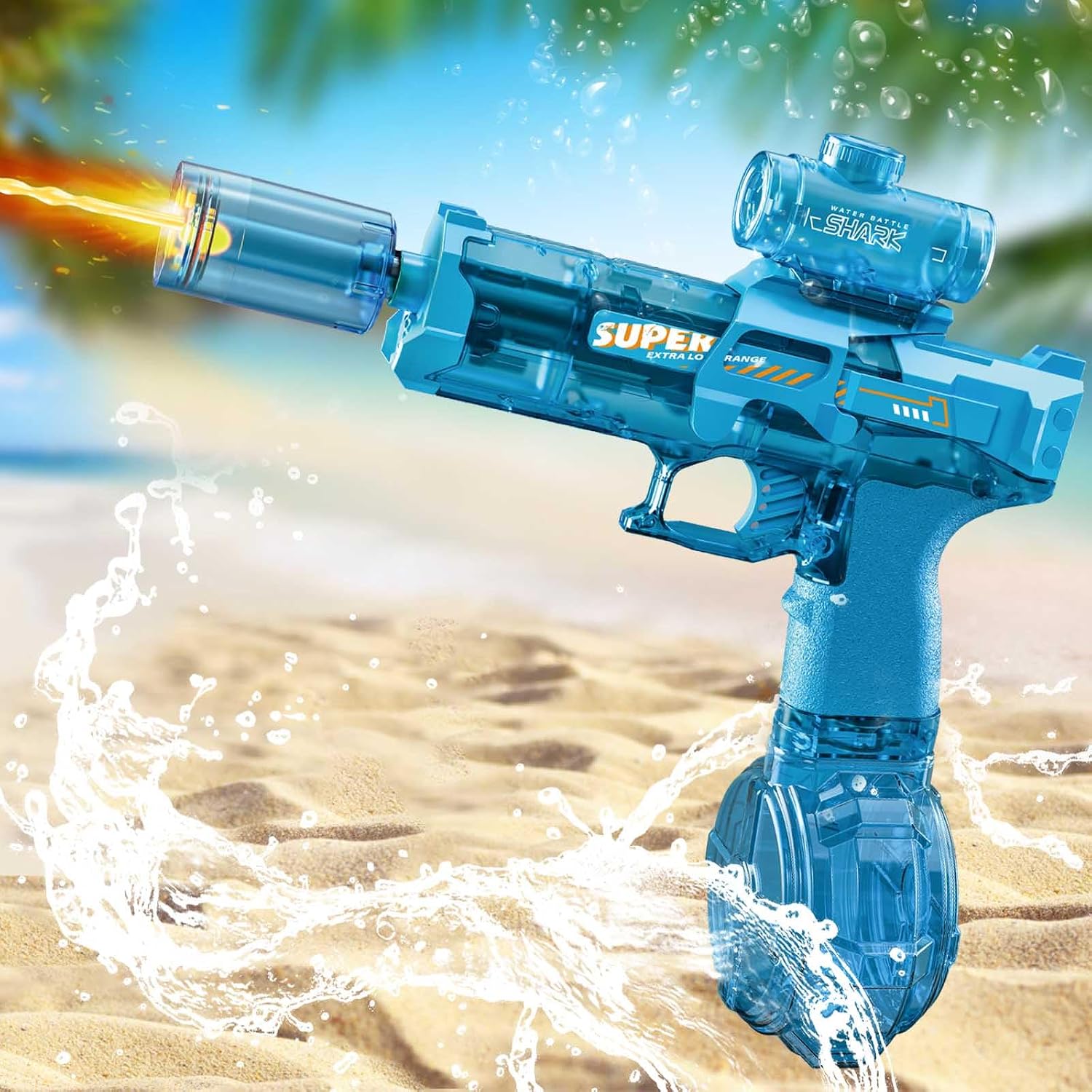 Detalle de Electric Water Guns: High-Volume, Long-Distance Water Pistols with LED Lights (Blue)