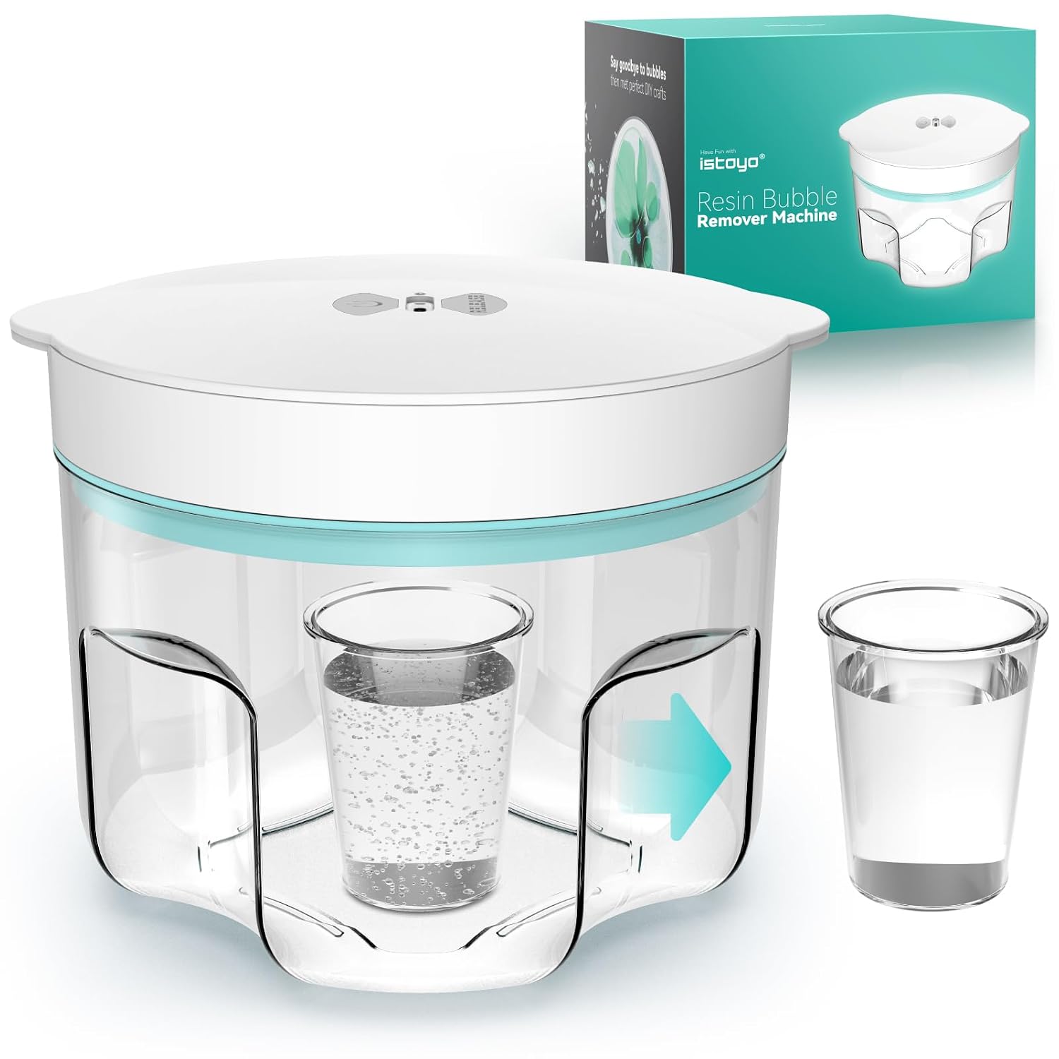 Detalle de ISTOYO IS-QPJ-EU-01 harsontluchter, 95 kPa vacuüm en 1.000 ml capaciteit