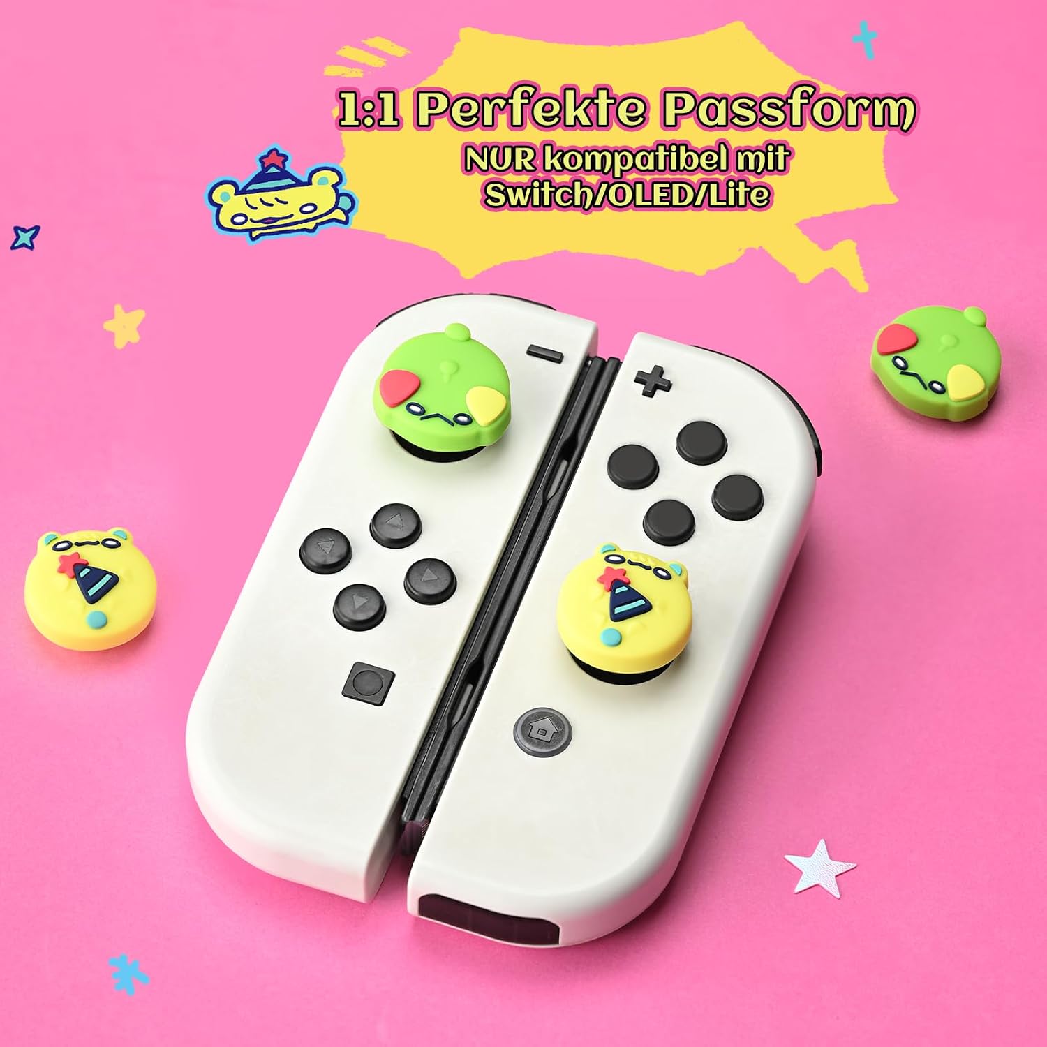 Detalle de GeekShare Silikon Joystick Kappen für Switch, OLED und Lite – Schutz & Grip (4 Stück)