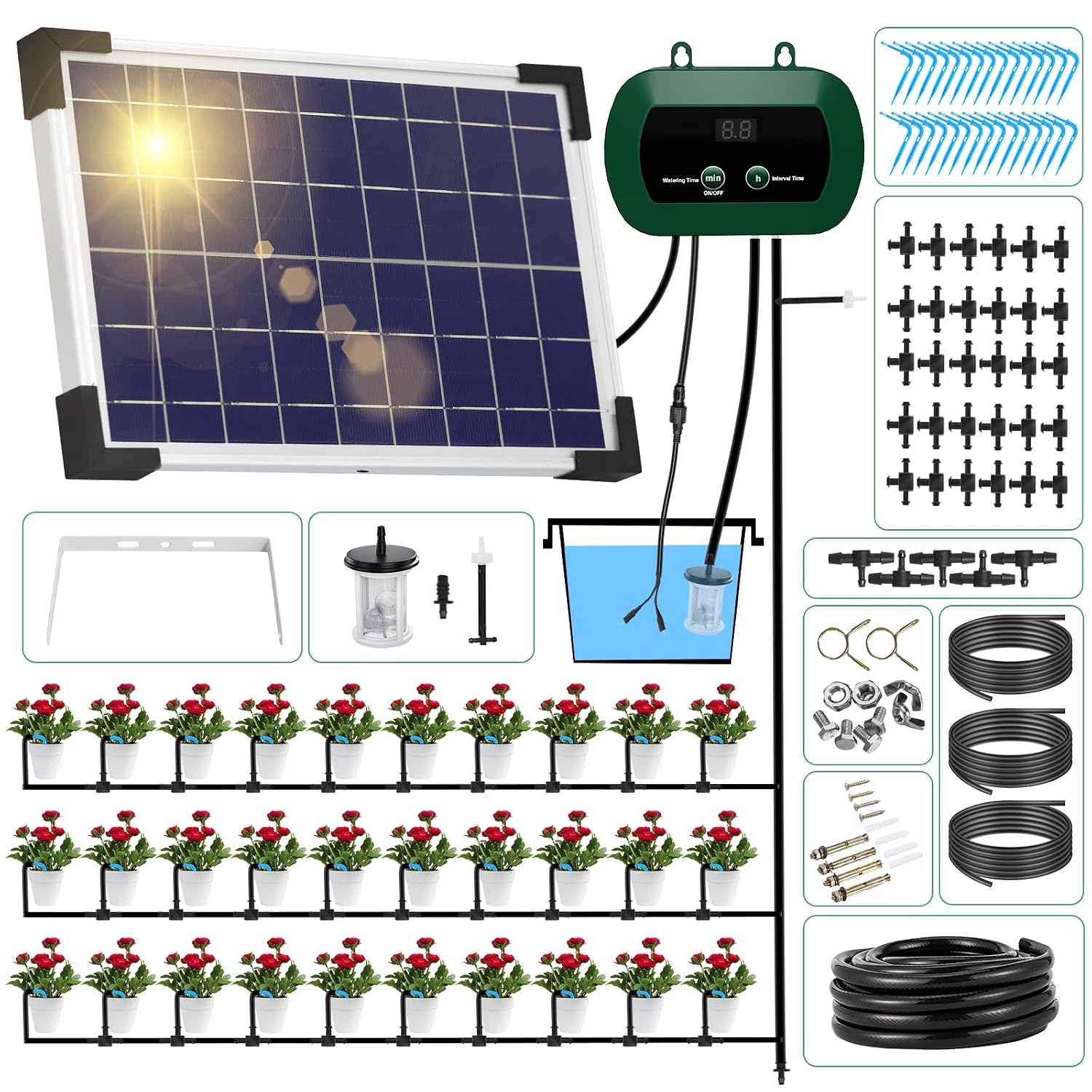 Detalle de Solar Bewässerungssystem 300 30 m 🌱