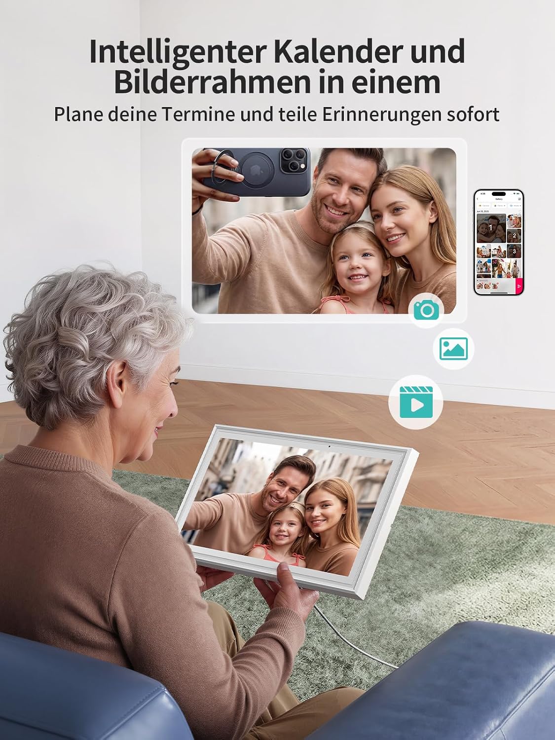Detalle 2 de Airzeen Digitaler Kalender – Elektronischer Wandkalender für Familien mit 10,1" Display