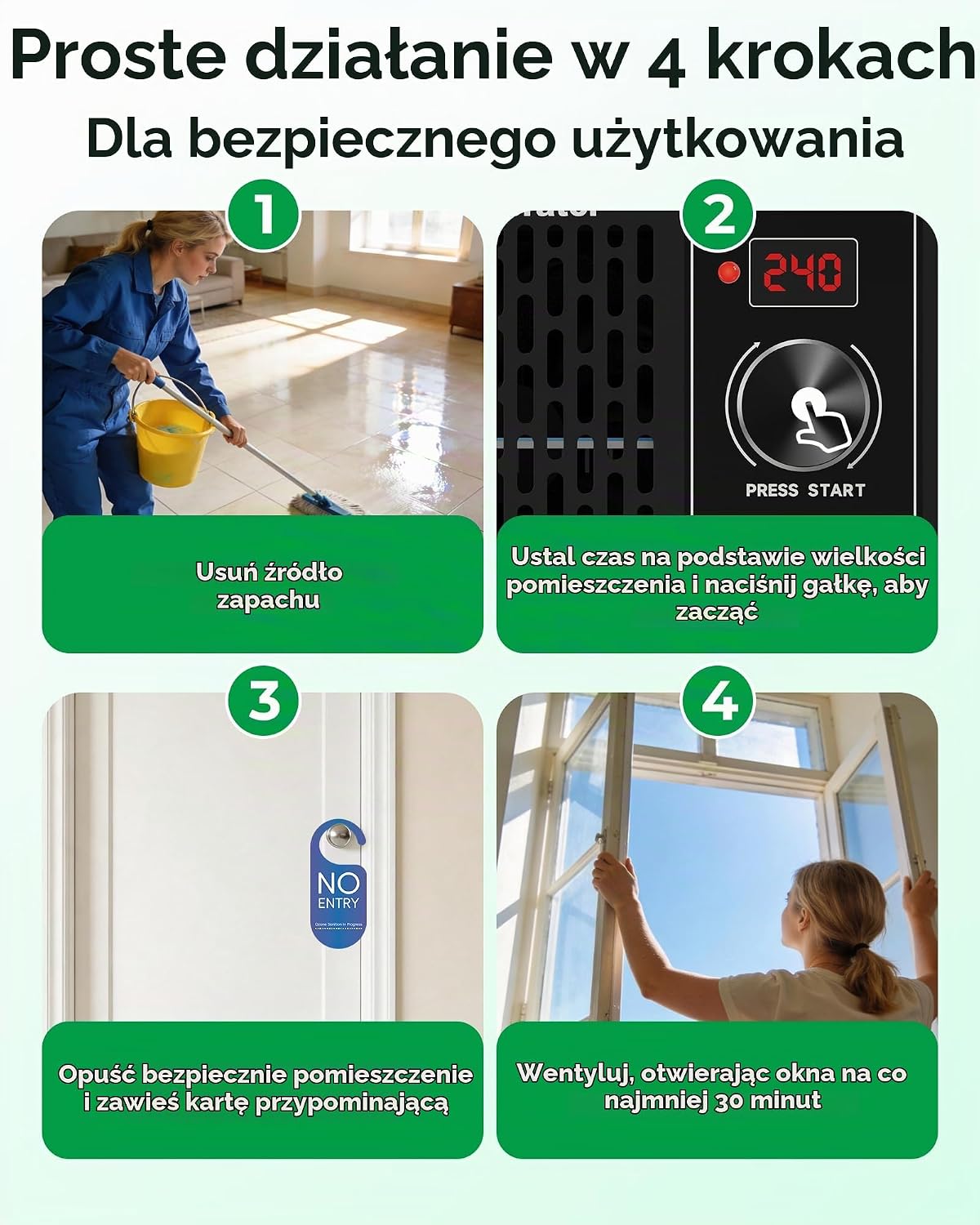 Detalle de LUXVANO FL-10H generator ozonu 168 000 mg/h, timer 240 min, wyświetlacz LED