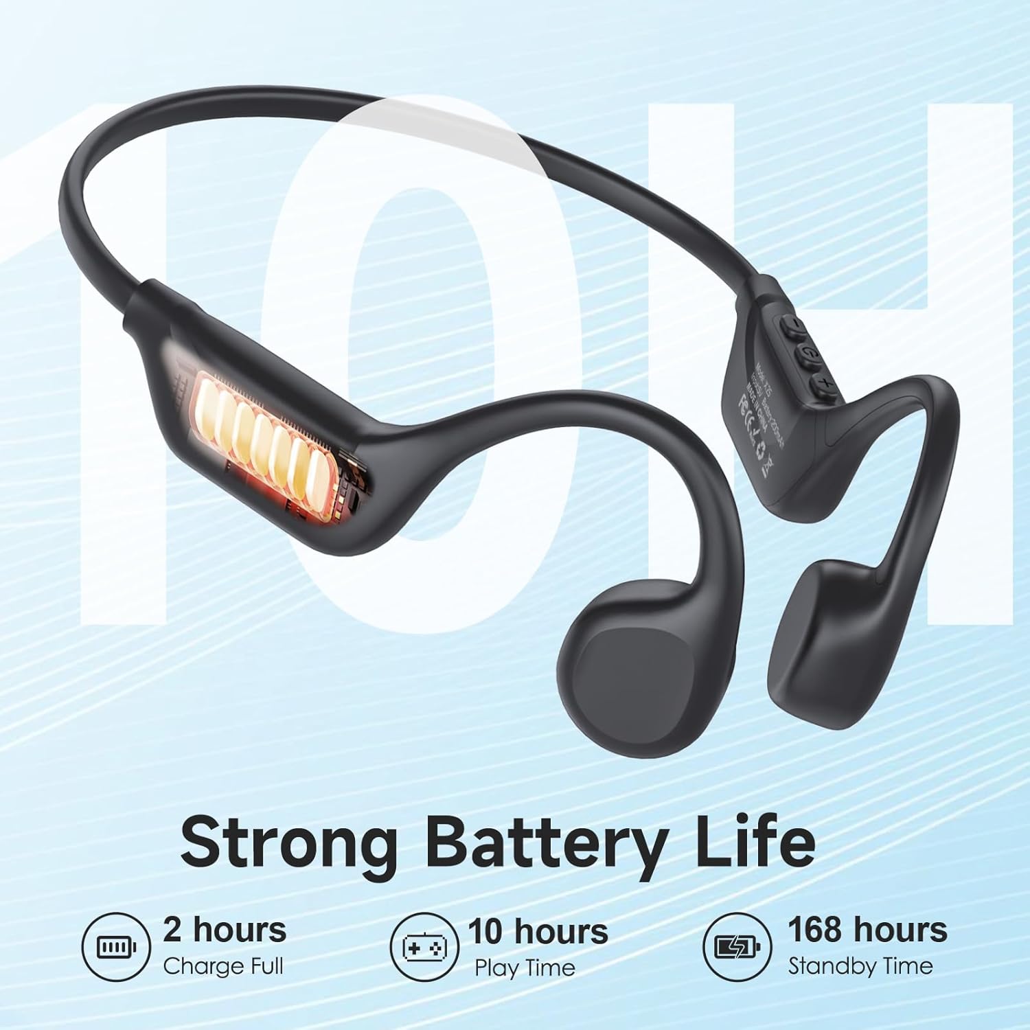 Thumbnail 5 de LOBKIN Casque Conduction Osseuse X25 – Bluetooth 5.4, IPX5, 10h d’autonomie, oreille ouverte