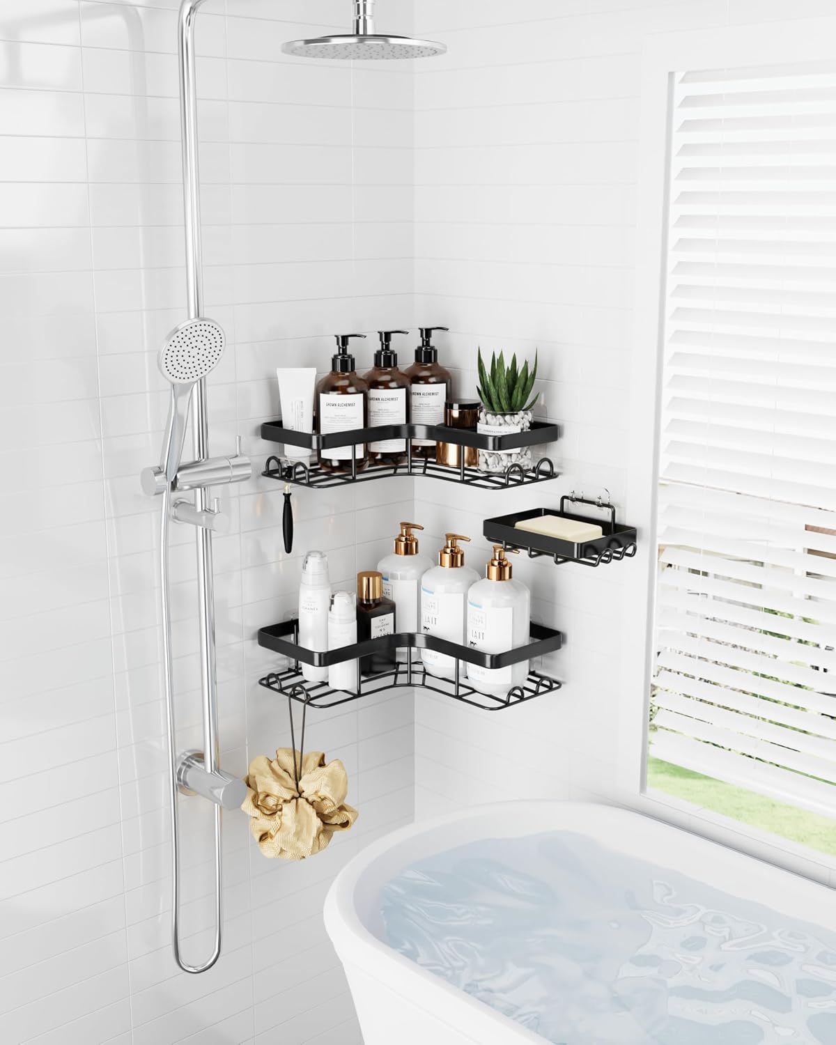 Thumbnail 6 de Sakugi CA657 Corner Shower Caddy Set, Stainless Steel Shelves and Hooks