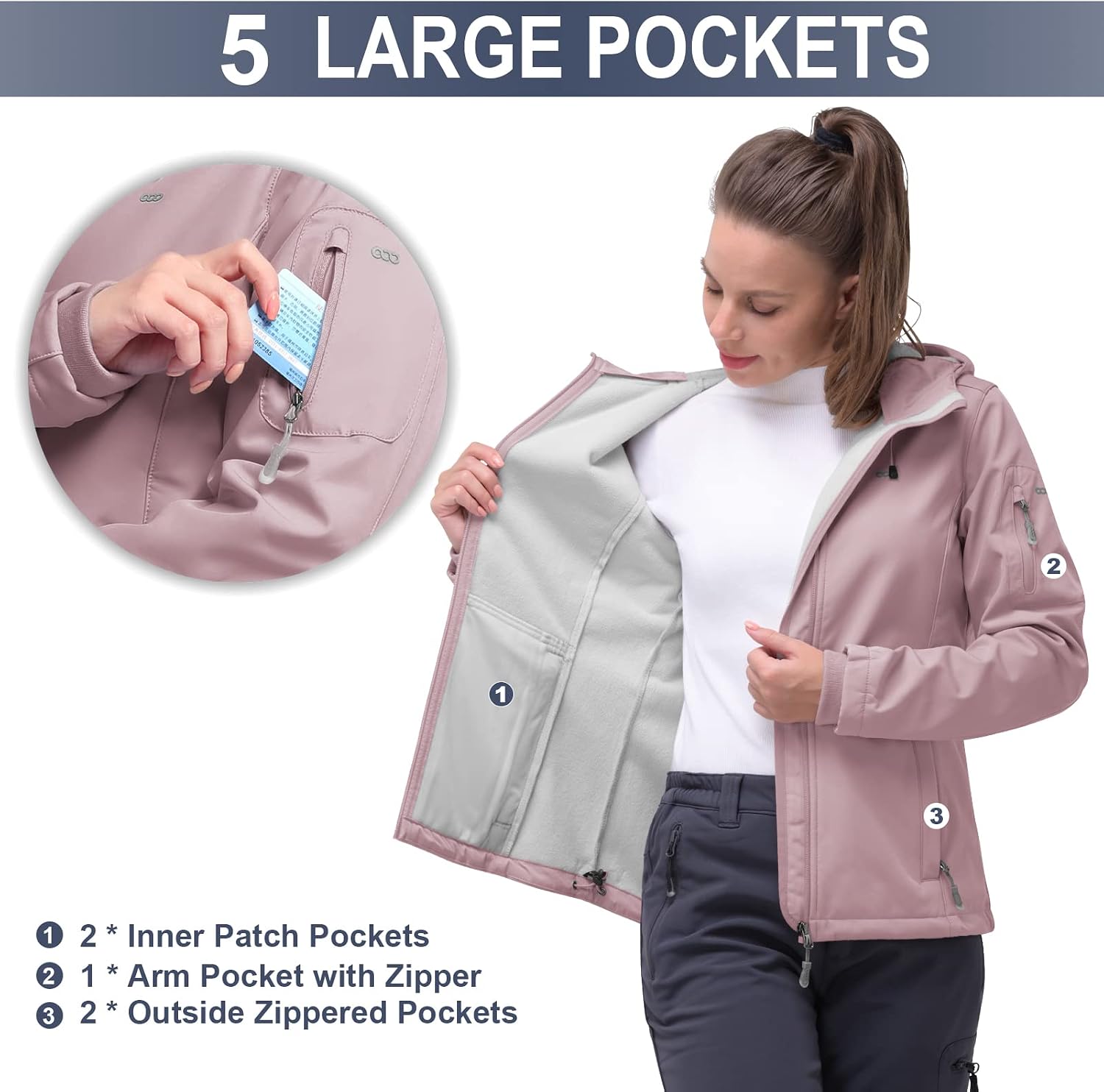 Thumbnail 4 de Softshelljacke Damen mit Kapuze 8000 mm