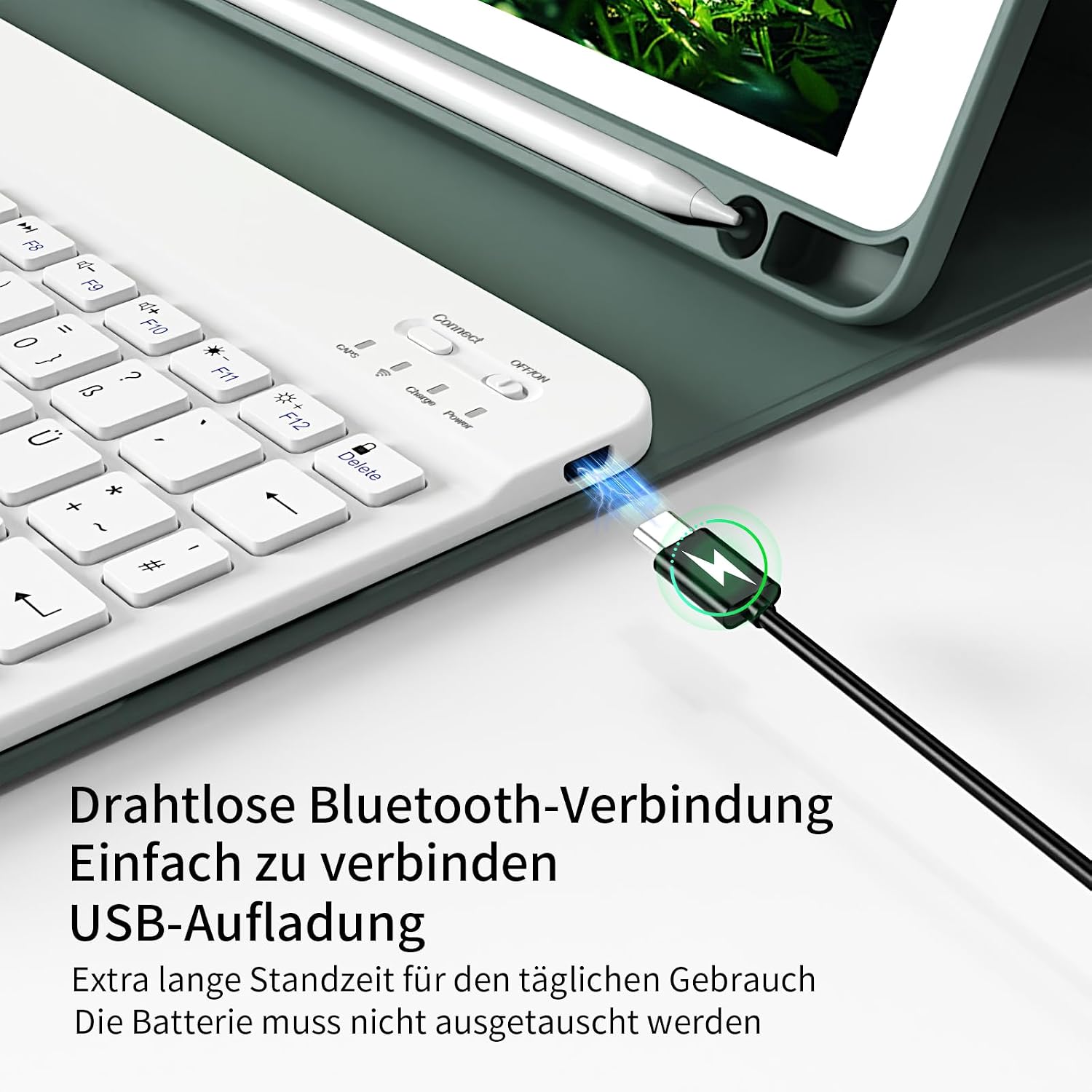 Thumbnail 5 de GKABXY Hülle mit Tastatur für iPad 9/8/7 10,2 Zoll Nachtgrün
