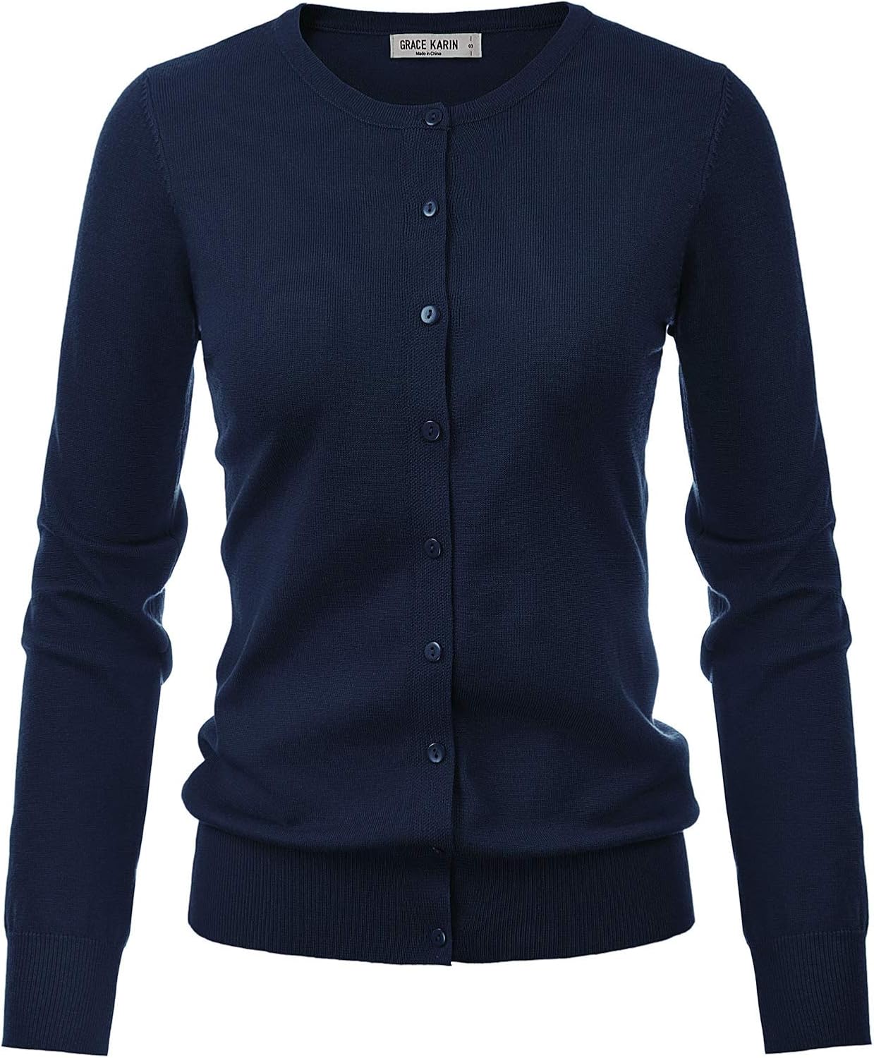 Detalle 1 de GRACE KARIN Lightweight Knit Cardigan Sweater for Women, Button-Front Crewneck