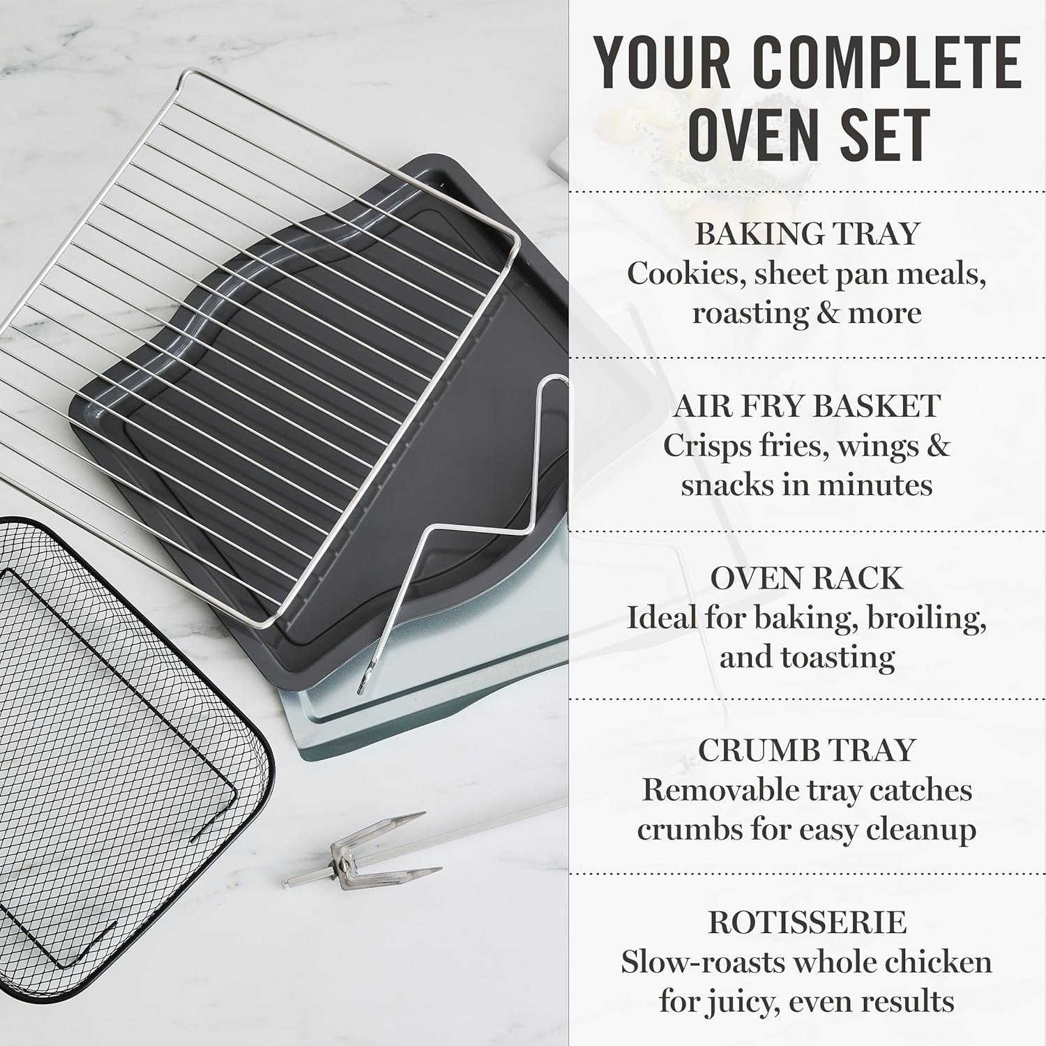 Thumbnail 6 de Martha Stewart French Door Air Fryer Toaster Oven Combo (34QT) with 12-in-1 Functions