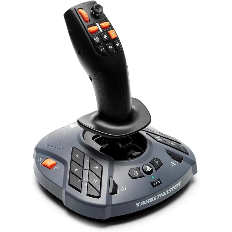 Detalle de Thrustmaster SimTask FarmStick joystick H.E.A.R.T ambidiestro con 33 botones para PS5 y PC