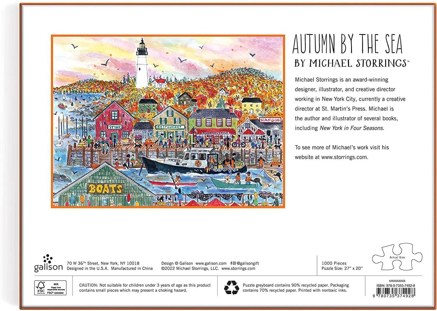 Detalle de Michael Storrings Autumn By the Sea 1000-Piece Puzzle by Galison