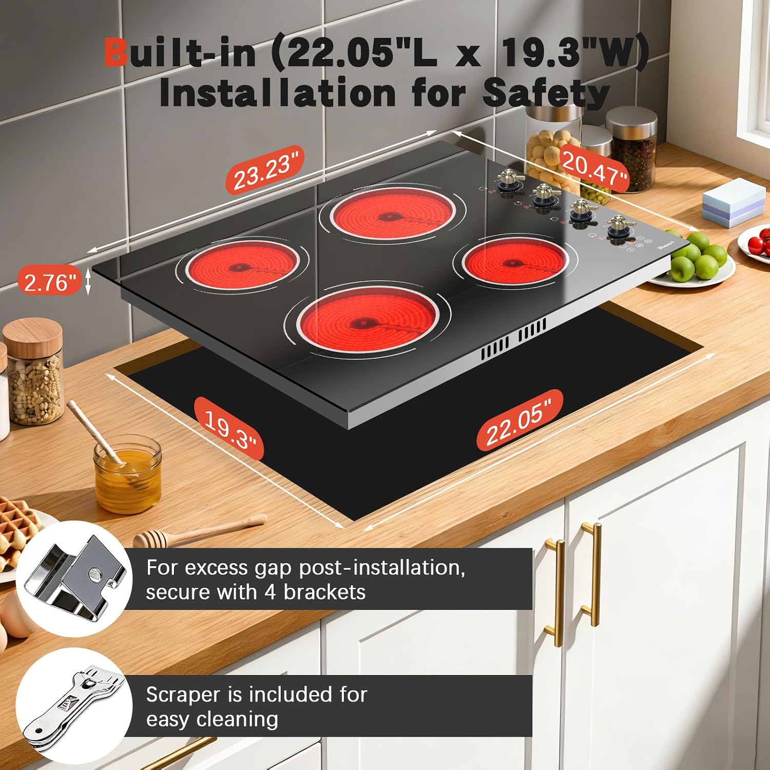 Thumbnail 5 de Disaenvir DSC-D460100 24-Inch Electric Cooktop, 4 Burners, 9 Power Levels