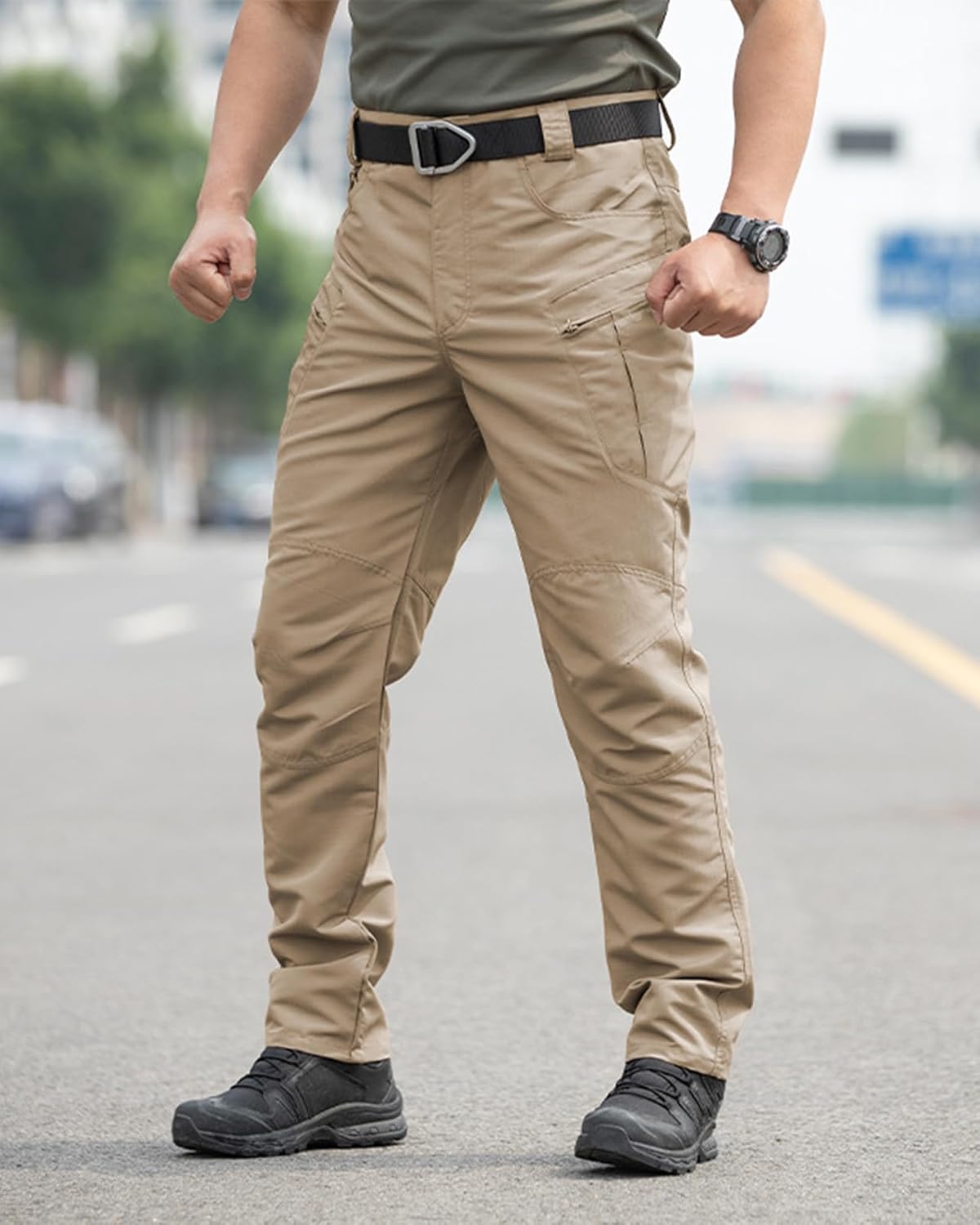 Detalle de Tooprvix Men's Stretch Tactical Cargo Pants, Water-Resistant Ripstop, 6 Pockets