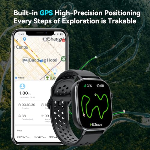 Detalle de uaue Montre Connectée Homme GPS 2,06AMOLED – 178+ sports, 5ATM Étanche, Bluetooth