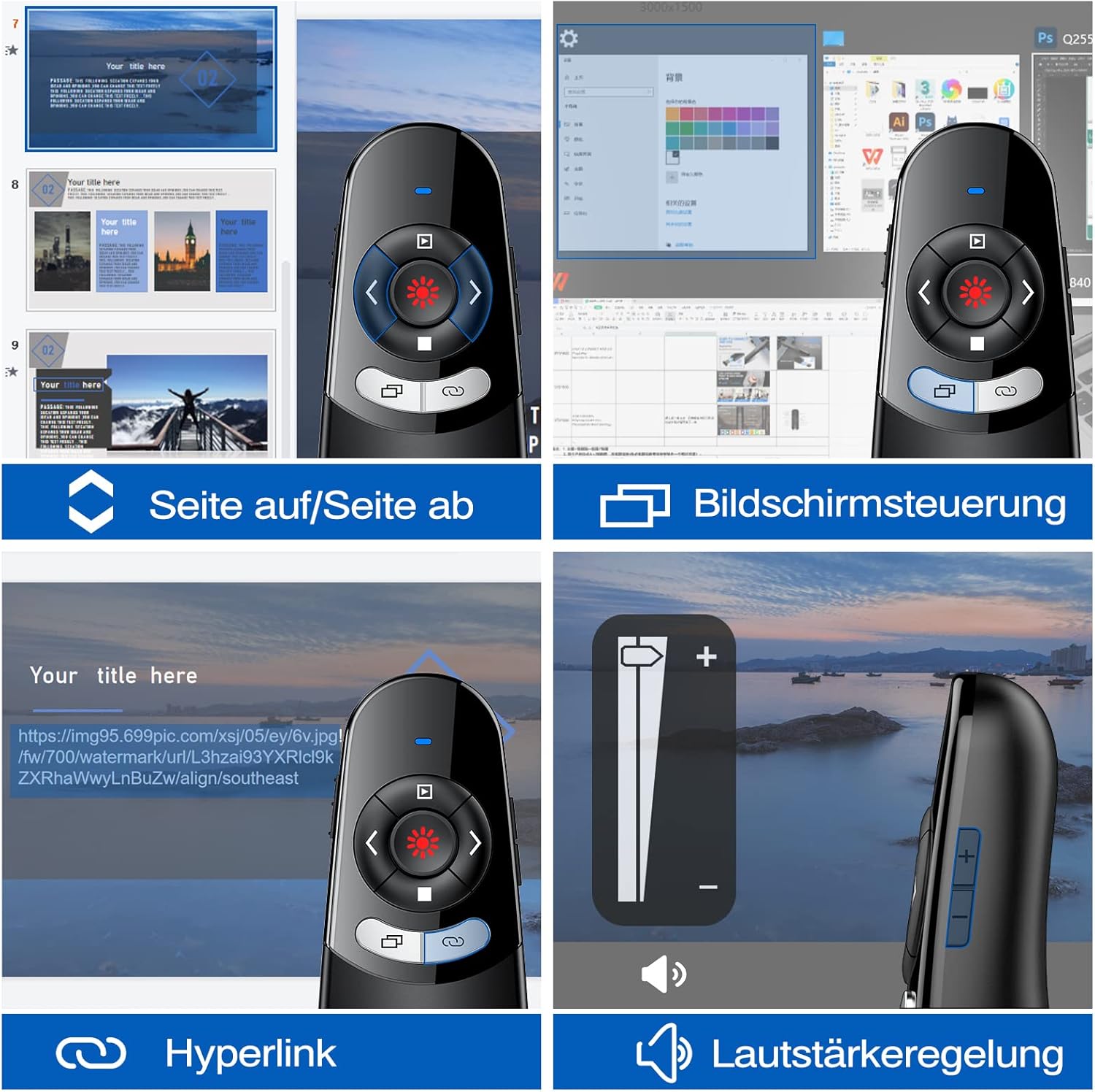 Thumbnail 4 de USB C Presenter Kabellose Powerpoint Fernbedienung