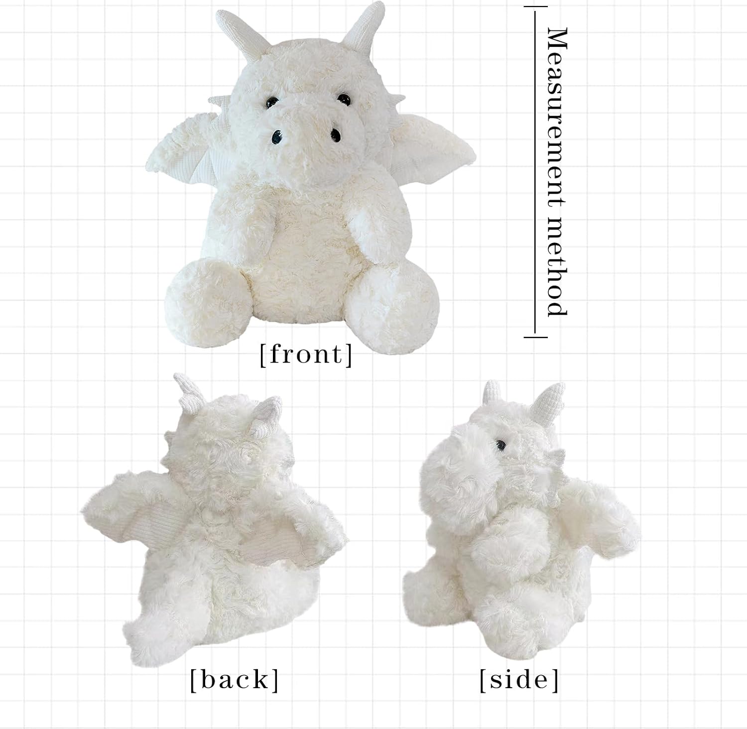 Detalle 1 de SUSULF Little Flying Dragon Plush Toy, White, 11.81-Inch
