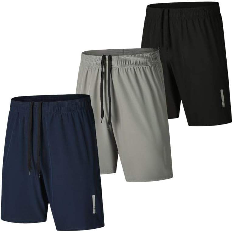 Thumbnail 6 de fovdtaa 3 Pack Mens Sports Shorts: Quick Dry Gym, Running and Activewear