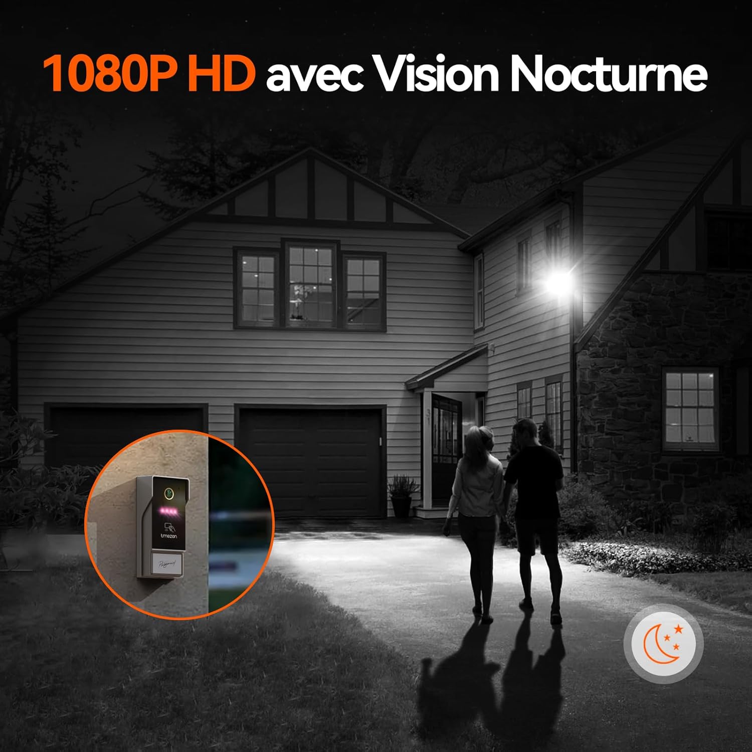 Thumbnail 6 de TMEZON Y73 Visiophone connecté WiFi, 7'' LCD Full HD 1080P, 2 fils - Portier vidéo avec RFID et déverrouillage à distance