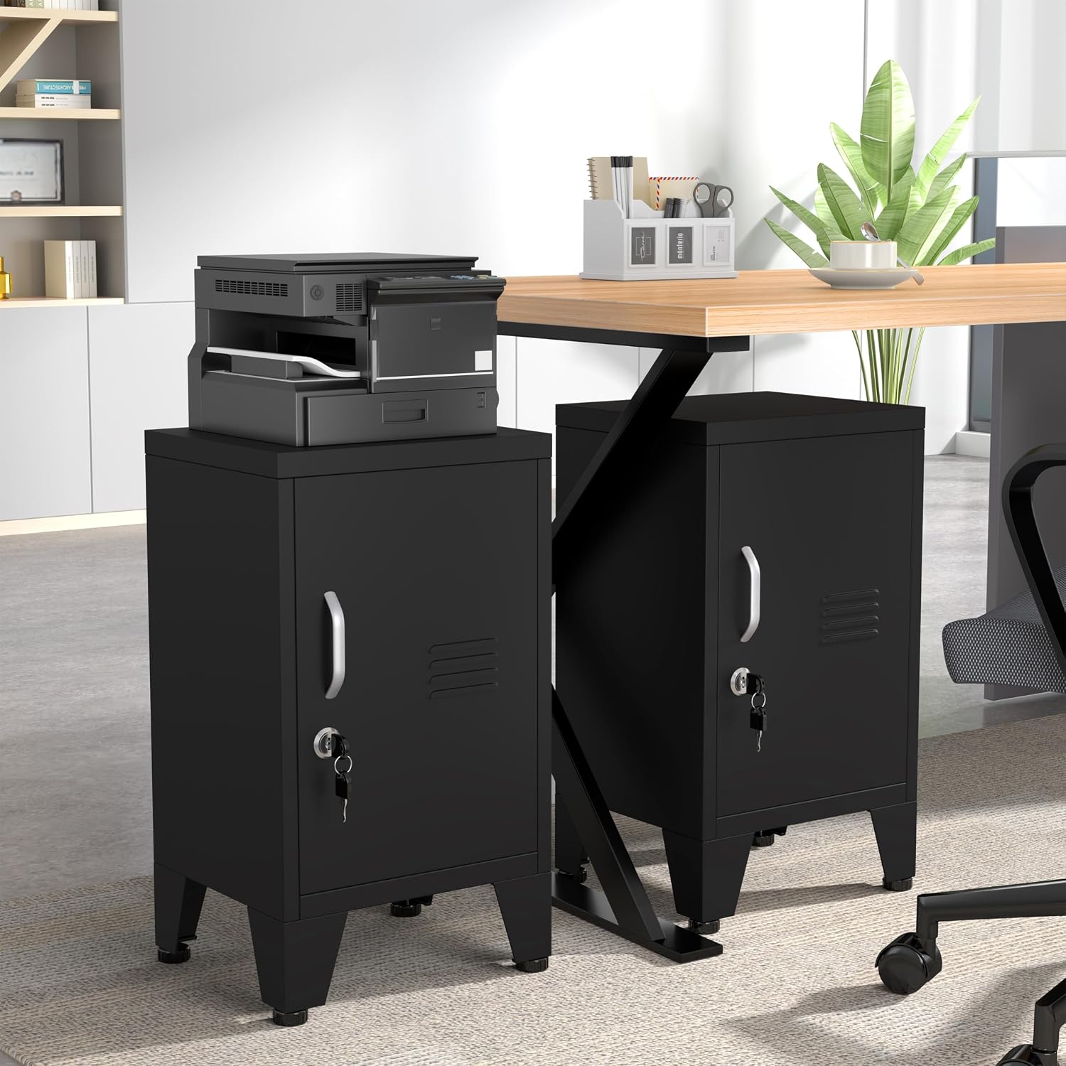 Detalle 2 de pozdeg PD-VINE-Black-FBA 24.5-Inch Lockable Steel Storage Locker