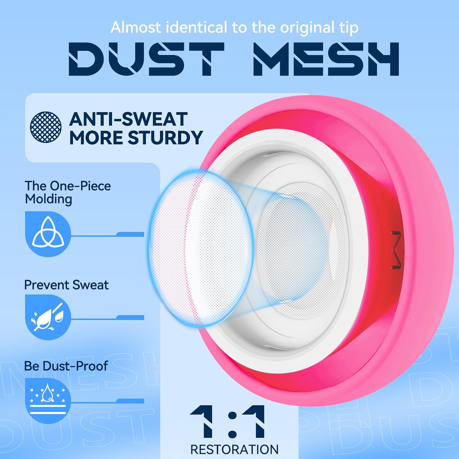 Detalle 1 de Inesore Replacement Ear Tips for AirPods Pro, Rose Red Silicone, 4 Sizes