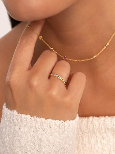 Detalle 2 de SINGULARU Anillo Orbit, latón baño oro 18Kt talla 16 💍